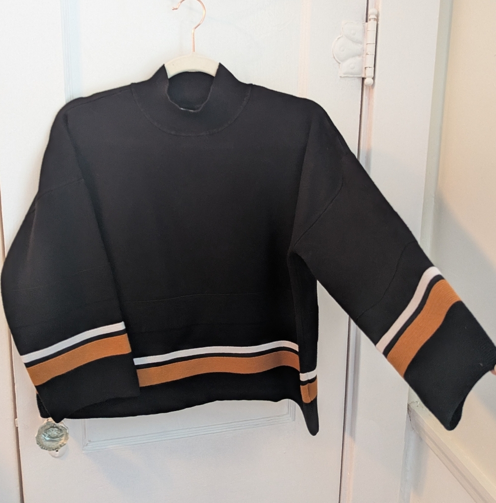 Hobbs London Black Mock Neck Sweater - Size L - Picture 2 of 12